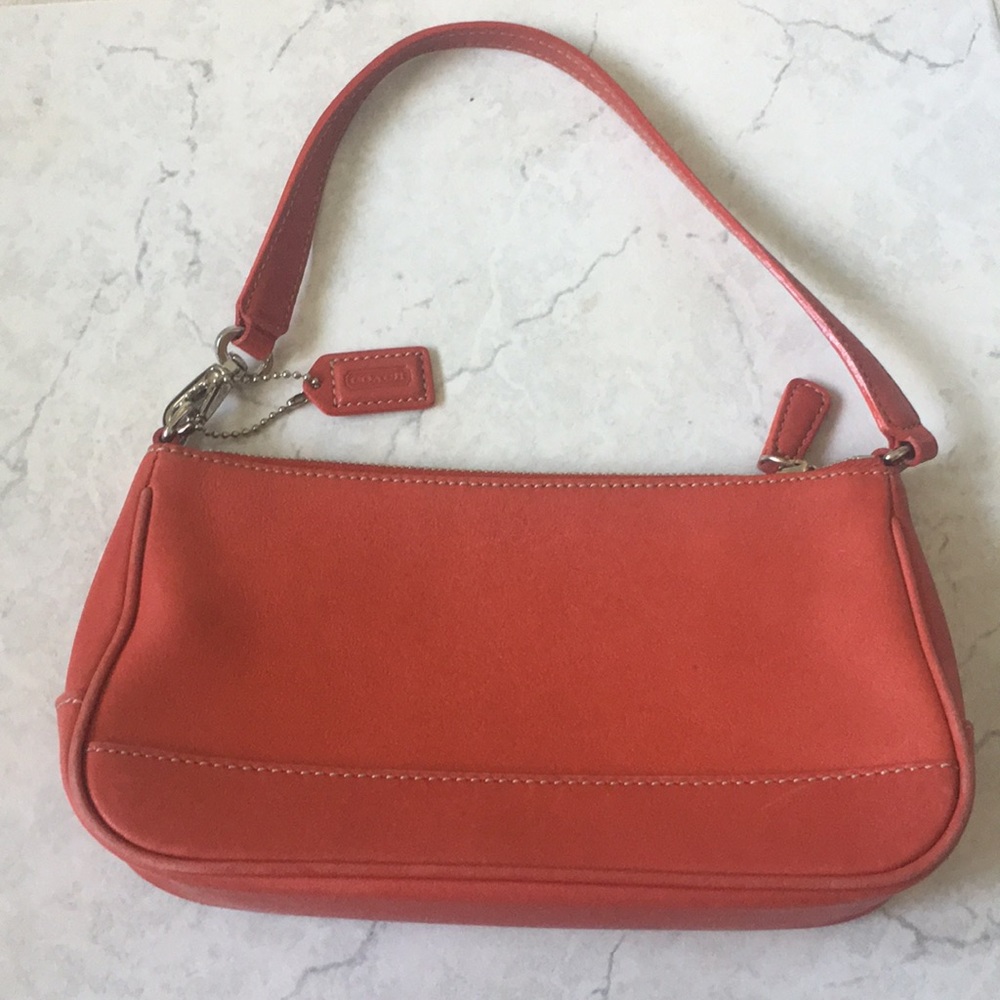 COACH Hampton Demi Baguette Wristlet Orange/Red